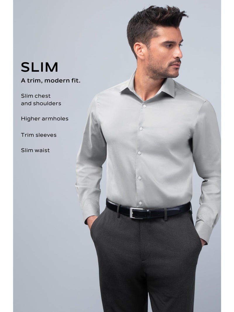 Van Heusen Men's Flex Collar Slim Fit Stretch Dress Shirt Shirt, Black, 16" Neck 32"-33" Sleeve - Image 5